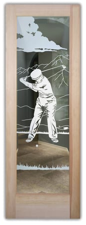 Front Door with Frosted Glass Desert Desert Golfer Design by Sans Soucie