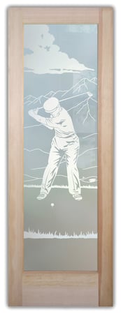 Pantry Door with Frosted Glass Desert Desert Golfer Design by Sans Soucie