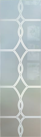 Door Glass Insert featuring Frosted Glass Design Etched Glass by Sans Soucie Art Glass with Custom Traditional Design Diamond Beads
