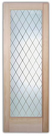 Interior Door with a Frosted Glass Diamond Grid Patterns Design for Semi-Private by Sans Soucie Art Glass