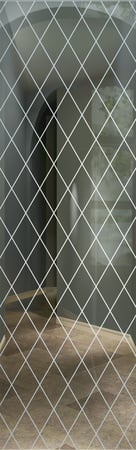 Door Glass Insert with a Frosted Glass Diamond Grid Patterns Design for Semi-Private by Sans Soucie Art Glass