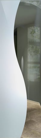 Door Glass Insert featuring a Frosted Glass Geometric Design Sandblast Etched Glass Divise Design by Sans Soucie