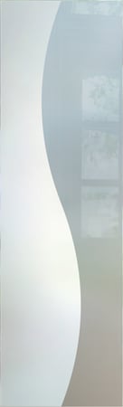 Interior Glass Insert featuring a Frosted Glass Geometric Design Sandblast Etched Glass Divise Design by Sans Soucie