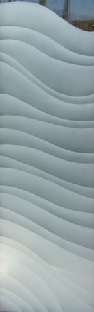 Door Glass Insert showcasing a Frosted Glass Abstract Design with Sandblast Etched Glass Art by Sans Soucie Dreamy Waves Design
