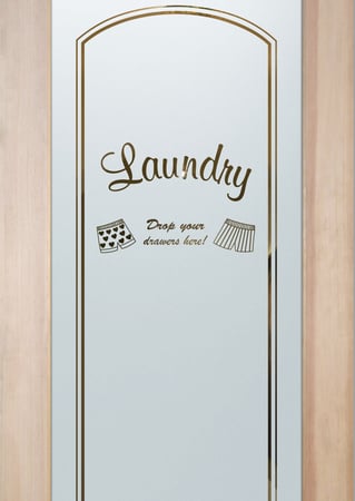Laundry Room Door with sandblast Frosted Glass Design Art Glass Featuring Sandblast Etched Glass by Sans Soucie