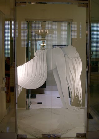 Interior Glass Door with Frosted Glass Portraitures Ecstasy Design by Sans Soucie