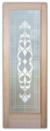 Bathroom Door with Frosted Glass Traditional Faux Bevels Design by Sans Soucie
