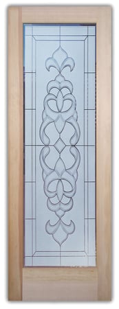 Pantry Door with Frosted Glass Traditional Faux Bevels Design by Sans Soucie
