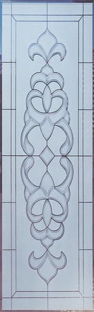 Door Glass Insert with Frosted Glass Traditional Faux Bevels Design by Sans Soucie