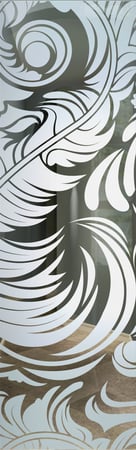 Door Glass Insert with Frosted Glass Abstract Feathers Design by Sans Soucie