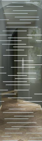 Door Glass Insert with Frosted Glass Geometric Finer Lines Design by Sans Soucie