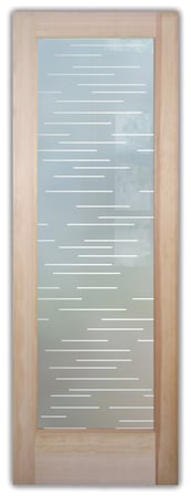 Pantry Door with Frosted Glass Geometric Finer Lines Design by Sans Soucie