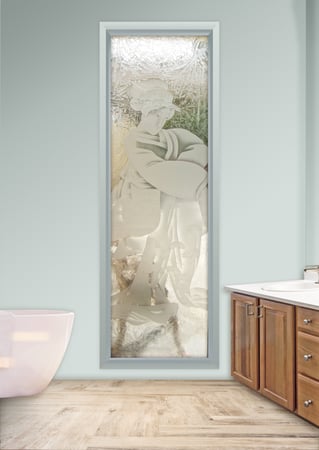 Window with sandblast Frosted Glass Design Art Glass Featuring Sandblast Etched Glass by Sans Soucie