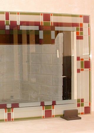 Fireplace Screen with sandblast Frosted Glass Design Art Glass Featuring Sandblast Etched Glass by Sans Soucie