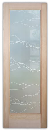 Bathroom Door with a Frosted Glass Granite Abstract Design for Private by Sans Soucie Art Glass
