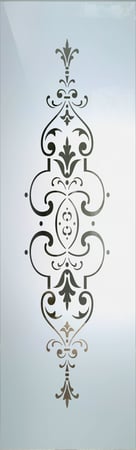 Door Glass Insert showcasing a Frosted Glass Traditional Design with Sandblast Etched Glass Art by Sans Soucie Isabelle Design