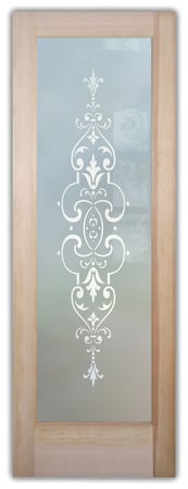 Pantry Door showcasing a Frosted Glass Traditional Design with Sandblast Etched Glass Art by Sans Soucie Isabelle Design