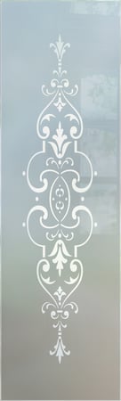 Interior Glass Insert showcasing a Frosted Glass Traditional Design with Sandblast Etched Glass Art by Sans Soucie Isabelle Design