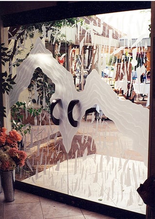 All Glass Front Door with Frosted Glass Abstract Jagged Peaks Design by Sans Soucie