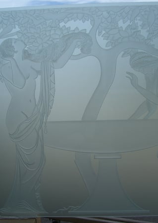 Window with sandblast Frosted Glass Design Art Glass Featuring Sandblast Etched Glass by Sans Soucie