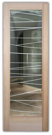 Front Door with Frosted Glass Geometric Linear Design by Sans Soucie