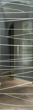 Door Glass Insert with Frosted Glass Geometric Linear Design by Sans Soucie
