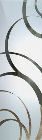 Door Glass Insert featuring Frosted Glass Design Etched Glass by Sans Soucie Art Glass with Custom Geometric Design Motion