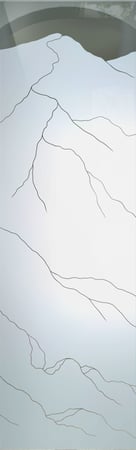 Door Glass Insert featuring a Frosted Glass Desert Design Sandblast Etched Glass Mountains Design by Sans Soucie