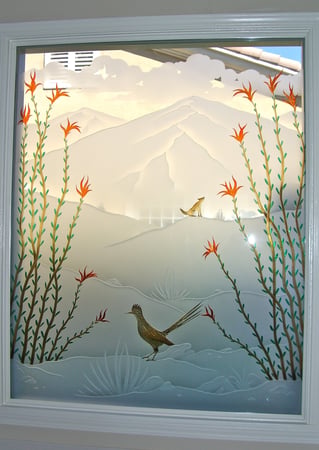 Window with sandblast Frosted Glass Design Art Glass Featuring Sandblast Etched Glass by Sans Soucie