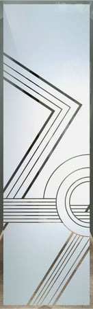 Door Glass Insert with Frosted Glass Geometric Odyssey A Design by Sans Soucie