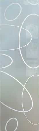 Door Glass Insert featuring Frosted Glass Design Etched Glass by Sans Soucie Art Glass with Custom Geometric Design Ovals Overlap