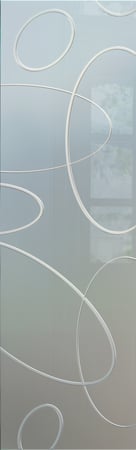 Interior Glass Insert featuring Frosted Glass Design Etched Glass by Sans Soucie Art Glass with Custom Geometric Design Ovals Overlap