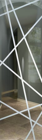Door Glass Insert featuring Frosted Glass Design Etched Glass by Sans Soucie Art Glass with Custom Geometric Design Pick Up