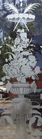Door Glass Insert with Frosted Glass Floral Primavera Design by Sans Soucie