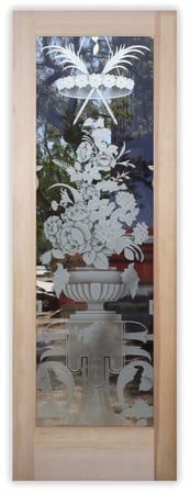 Front Door with Frosted Glass Floral Primavera Design by Sans Soucie