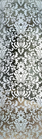 Door Glass Insert featuring Frosted Glass Design Etched Glass by Sans Soucie Art Glass with Custom Traditional Design Renaissance