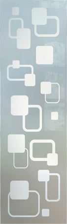 Door Glass Insert featuring Frosted Glass Design Etched Glass by Sans Soucie Art Glass with Custom Geometric Design Rhombus