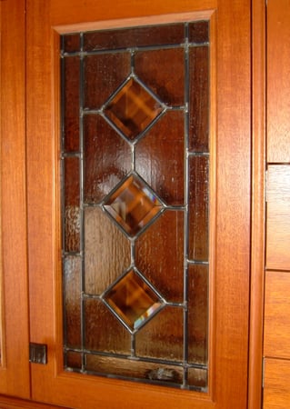 Cabinet Glass with a Frosted Glass Seedy Diamonds Bordered Borders Design for Not Private by Sans Soucie Art Glass