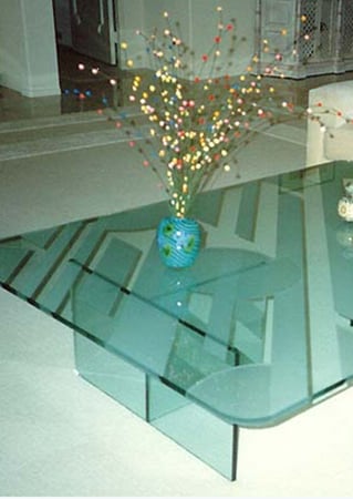 Glass Coffee Table with Frosted Glass Patterns Sophistication  Design by Sans Soucie