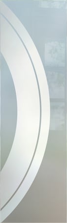 Interior Glass Insert with a Frosted Glass Sphere Geometric Design for Semi-Private by Sans Soucie Art Glass