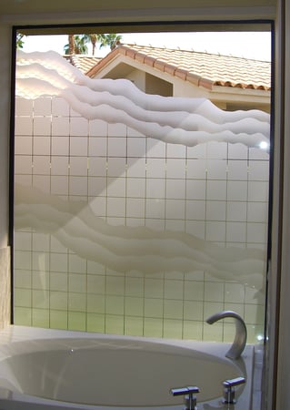 Window with sandblast Frosted Glass Design Art Glass Featuring Sandblast Etched Glass by Sans Soucie