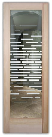 Front Door with Frosted Glass Geometric Strips Expanded Design by Sans Soucie
