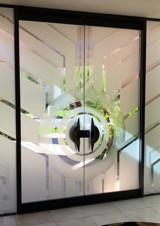 All Glass Front Door with sandblast Frosted Glass Design Art Glass Featuring Sandblast Etched Glass by Sans Soucie