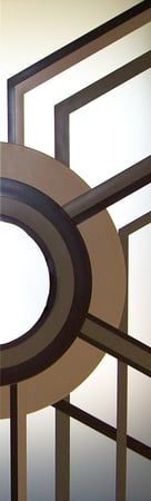 Door Glass Insert with Frosted Glass Geometric Sun Odyssey V Design by Sans Soucie