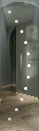 Door Glass Insert with a Frosted Glass Symmetry Geometric Design for Semi-Private by Sans Soucie Art Glass