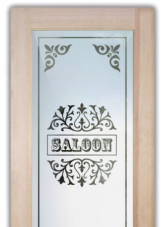 Bathroom Door with sandblast Frosted Glass Design Art Glass Featuring Sandblast Etched Glass by Sans Soucie