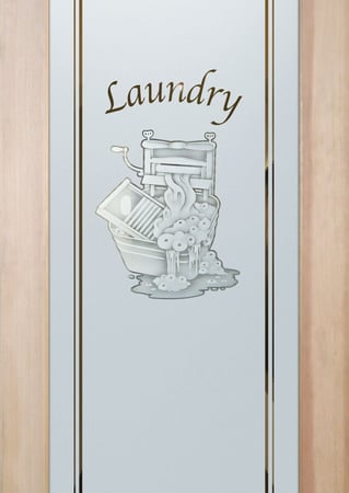 Laundry Room Door with Frosted Glass Country Farmhouse Thru the Wringer Design by Sans Soucie