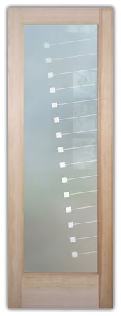 Pantry Door featuring a Frosted Glass Geometric Design Sandblast Etched Glass Tilt Design by Sans Soucie