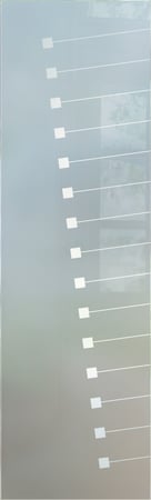 Door Glass Insert featuring a Frosted Glass Geometric Design Sandblast Etched Glass Tilt Design by Sans Soucie