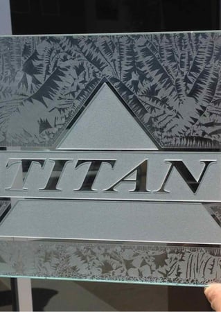 Glass Sign with a sandblast Frosted Glass Logos Design Custom-Designed Decorative Etched Glass